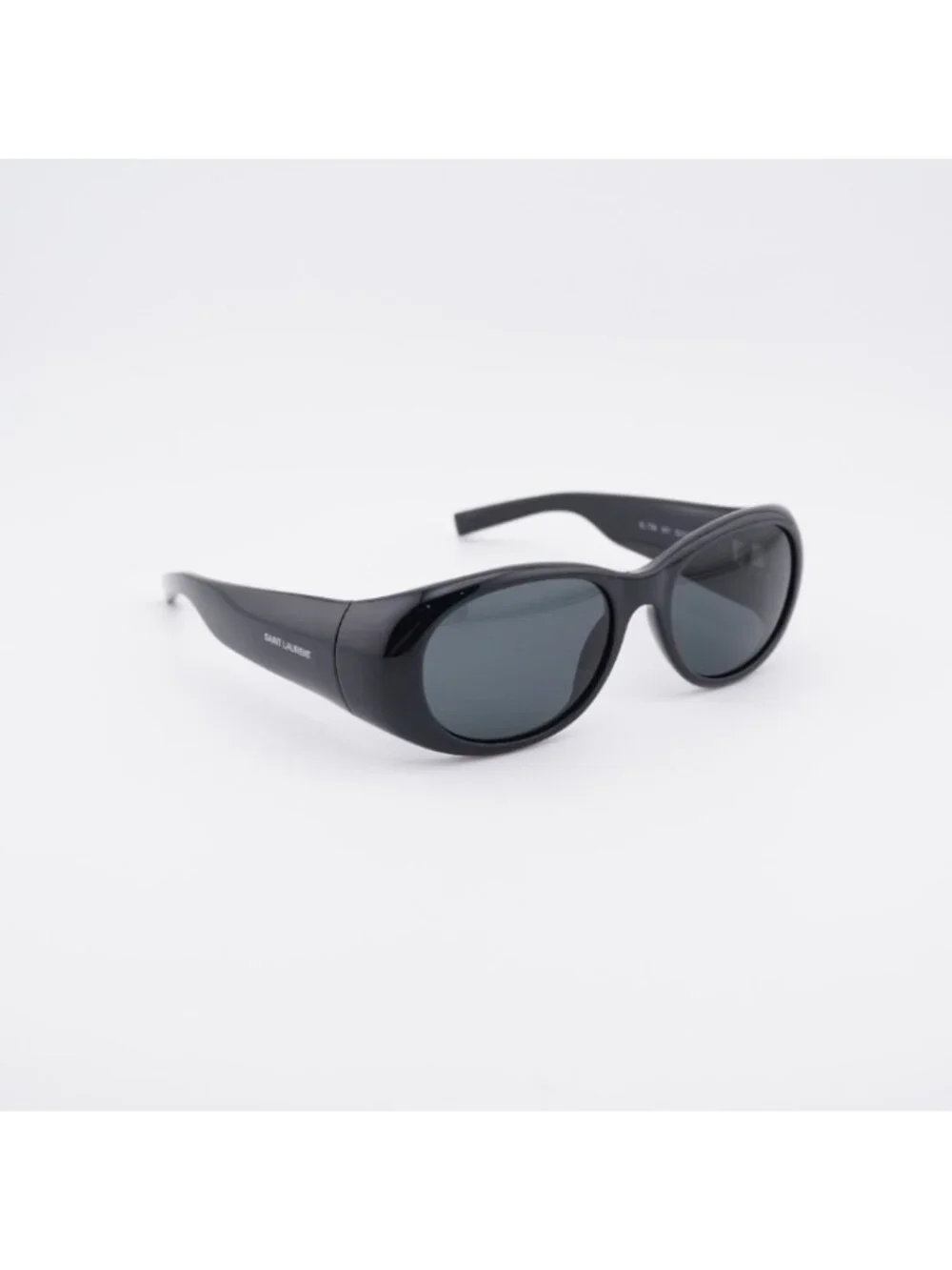 Saint Laurent SL736 001 Sunglasses Black Oval Frame, Black Lenses